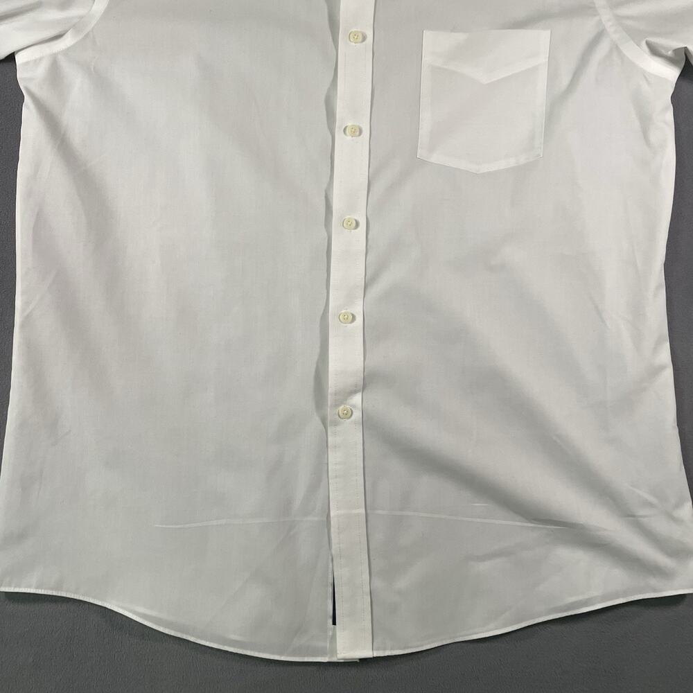 Vintage 80s Shirt Towncraft White Short Sleeve Button Front Men's 16.5 - Picture 2 of 9